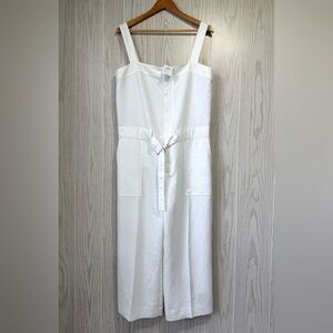 Club Monaco Sadie Size 12 White Wide-Leg Jumpsuit NWT $279